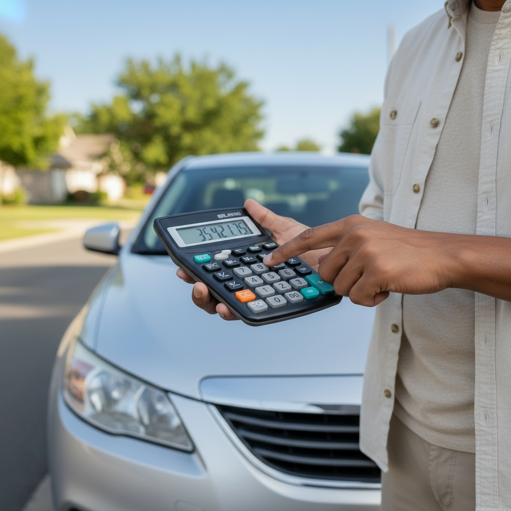 Image of a Driver using a calculator